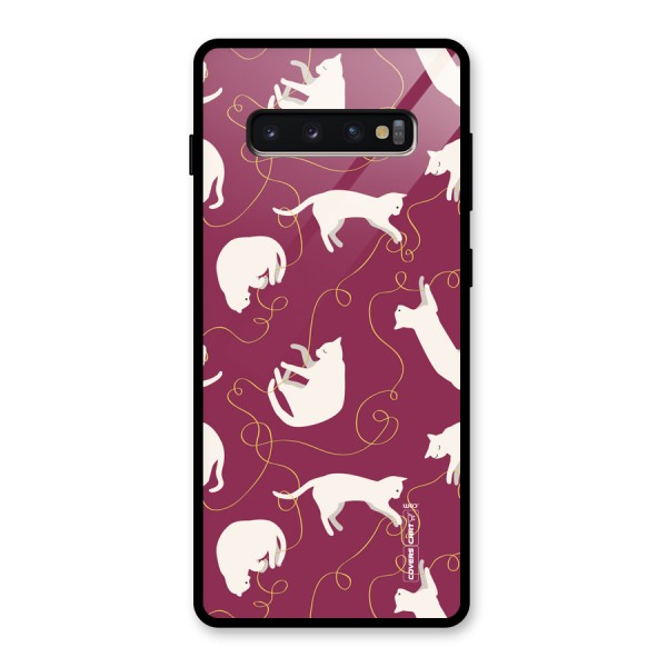 Lazy Kitty Glass Back Case for Galaxy S10 Plus