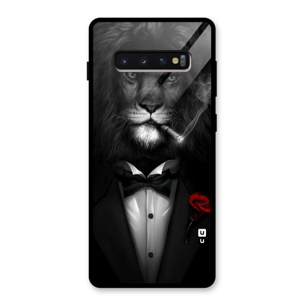 Lion Class Glass Back Case for Galaxy S10 Plus