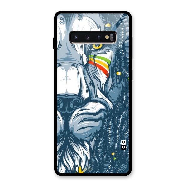 Lionic Face Glass Back Case for Galaxy S10 Plus