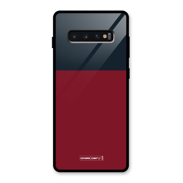 Maroon and Navy Blue Glass Back Case for Galaxy S10 Plus