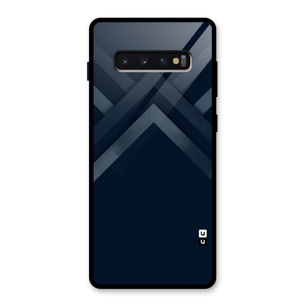 Navy Blue Arrow Glass Back Case for Galaxy S10 Plus