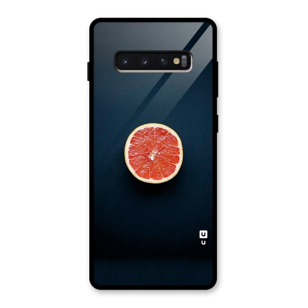 Orange Design Glass Back Case for Galaxy S10 Plus