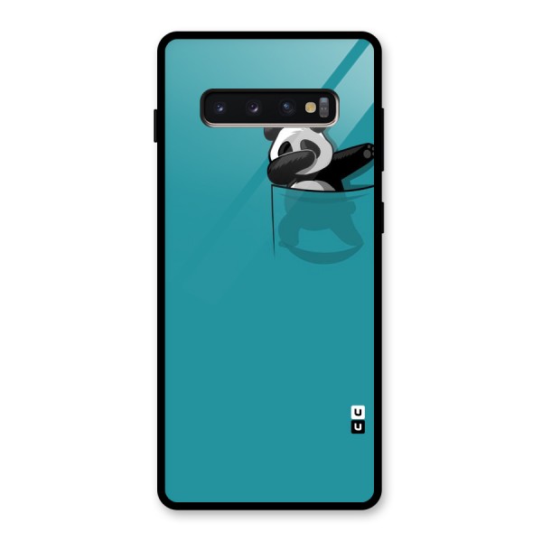 Panda Dabbing Away Glass Back Case for Galaxy S10 Plus