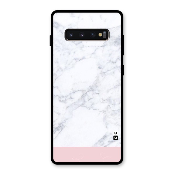 Pink White Merge Marble Glass Back Case for Galaxy S10 Plus