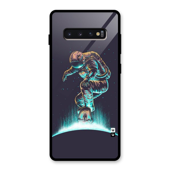 Rolling Spaceman Glass Back Case for Galaxy S10 Plus