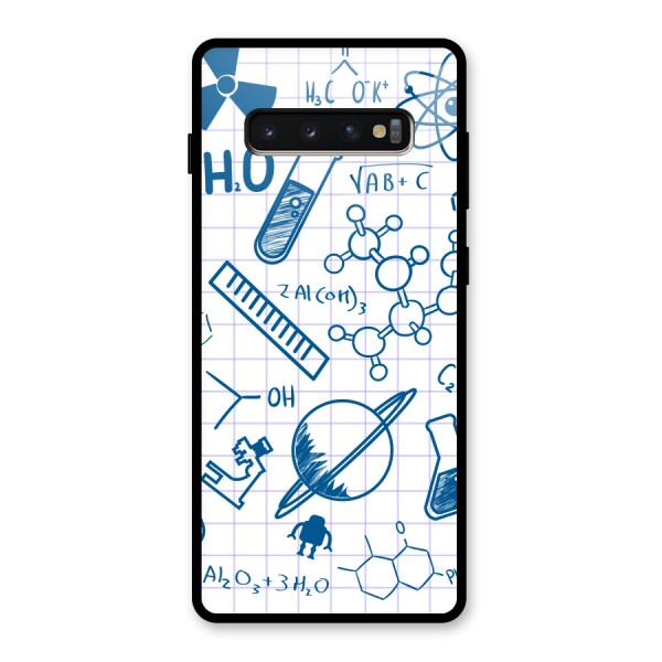 Science Notebook Glass Back Case for Galaxy S10 Plus