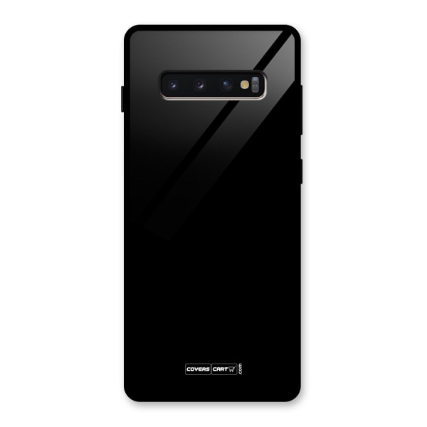 Simple Black Glass Back Case for Galaxy S10 Plus