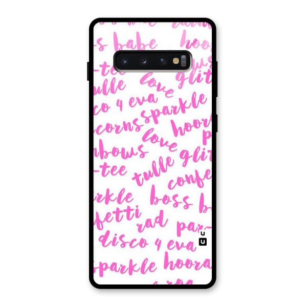 Sparkle Love Glass Back Case for Galaxy S10 Plus