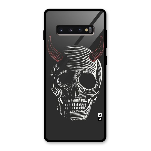 Spooky Face Glass Back Case for Galaxy S10 Plus