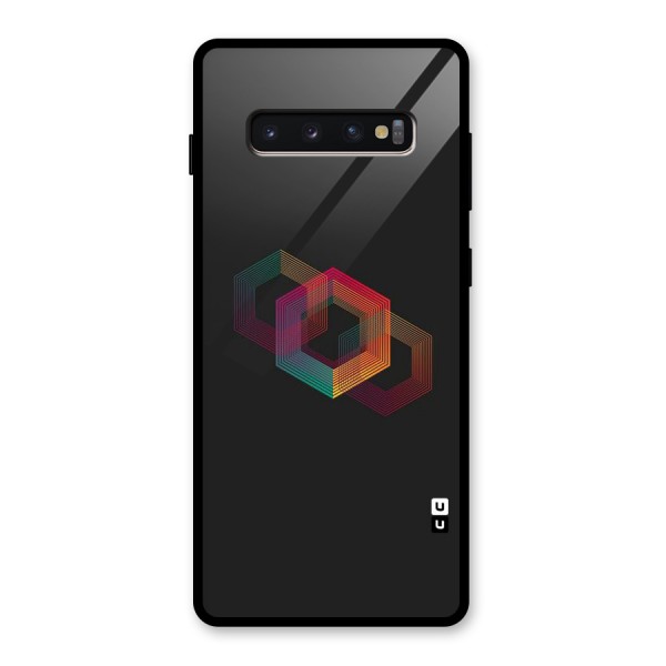 Tri-hexa Colours Glass Back Case for Galaxy S10 Plus