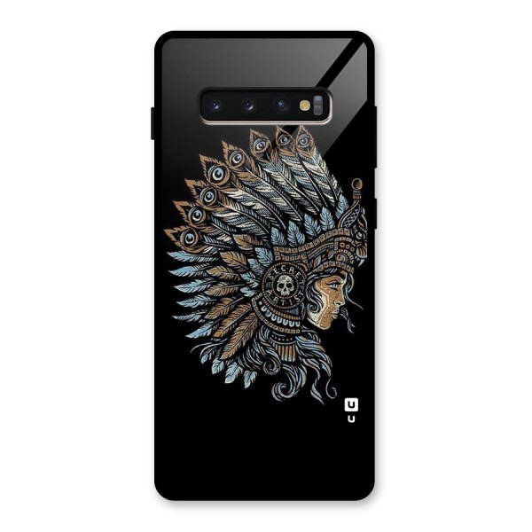 Tribal Design Glass Back Case for Galaxy S10 Plus