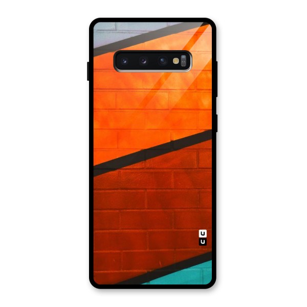 Wall Diagonal Stripes Glass Back Case for Galaxy S10 Plus
