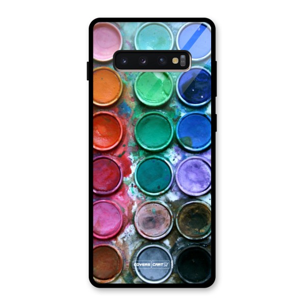 Water Paint Box Glass Back Case for Galaxy S10 Plus