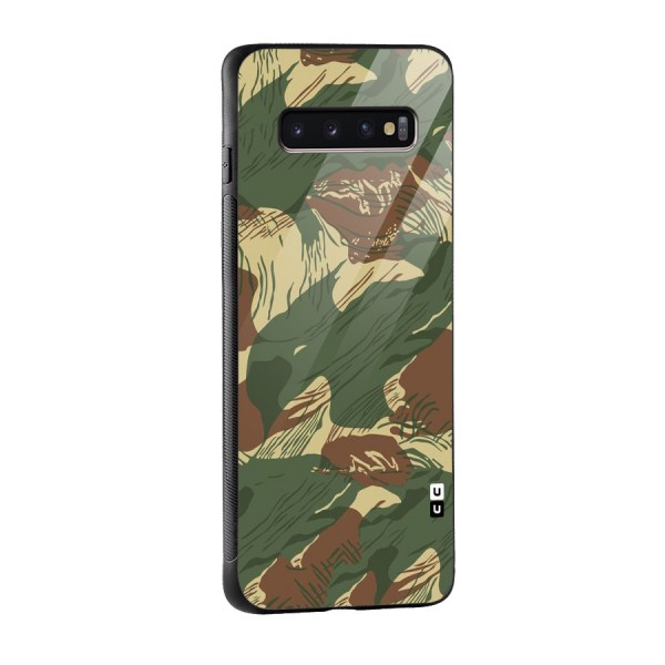 Army Design Glass Back Case for Galaxy S10 Plus