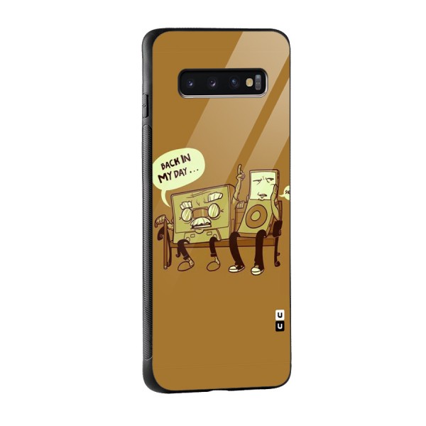 Back In Day Casette Glass Back Case for Galaxy S10 Plus