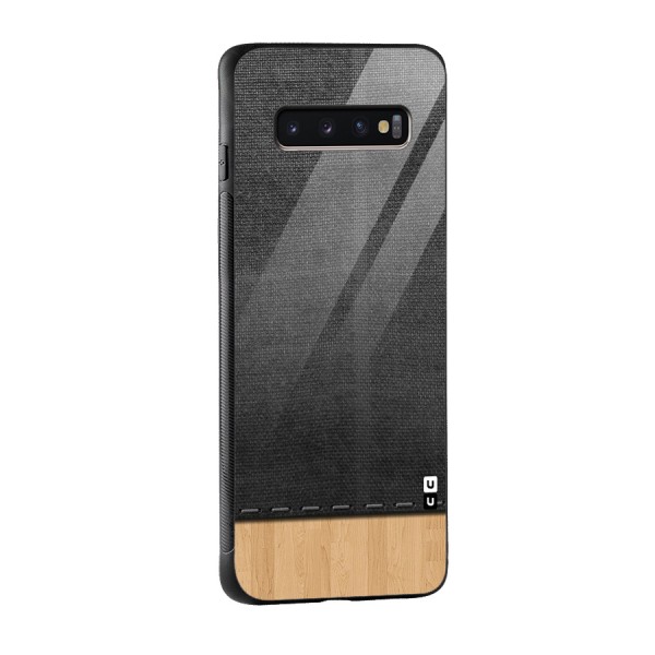 Bicolor Wood Texture Glass Back Case for Galaxy S10 Plus