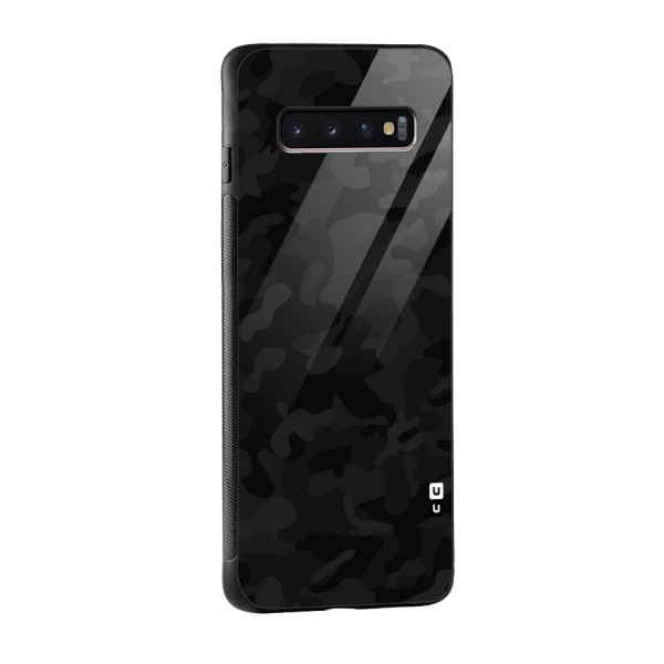Black Camouflage Glass Back Case for Galaxy S10 Plus