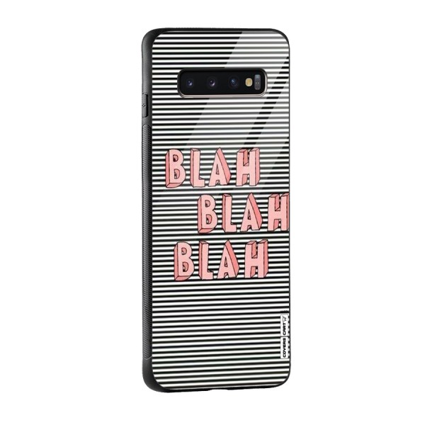 Blah Stripes Glass Back Case for Galaxy S10 Plus