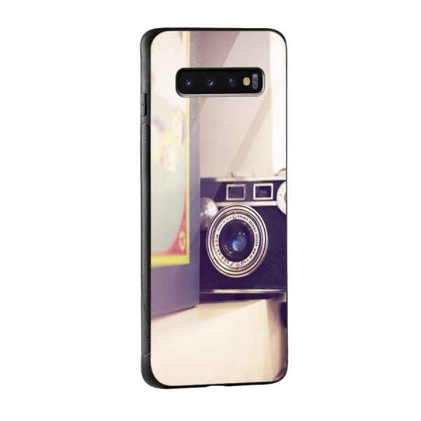Camera Vintage Pastel Glass Back Case for Galaxy S10 Plus