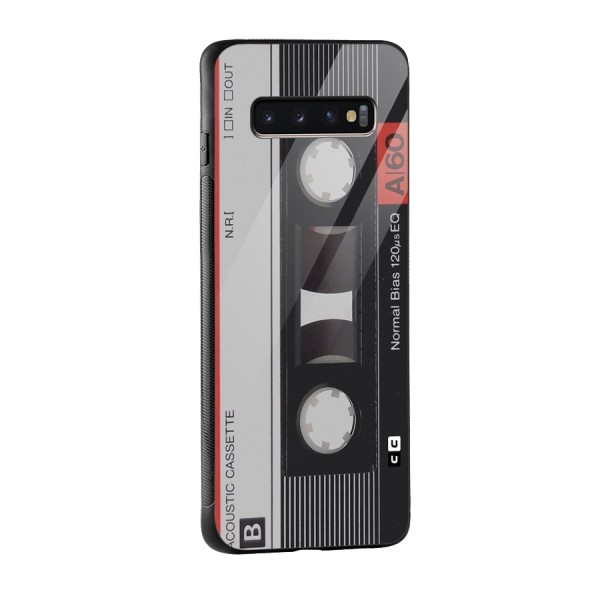 Casette Design Glass Back Case for Galaxy S10 Plus