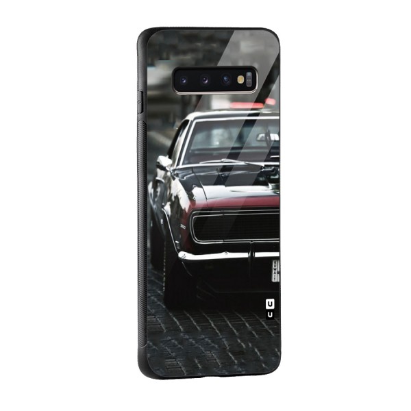 Class Vintage Car Glass Back Case for Galaxy S10 Plus