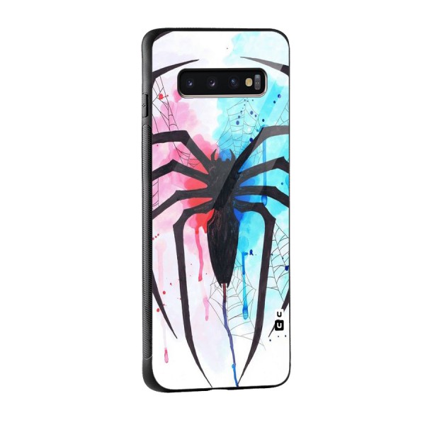 Colorful Web Glass Back Case for Galaxy S10 Plus