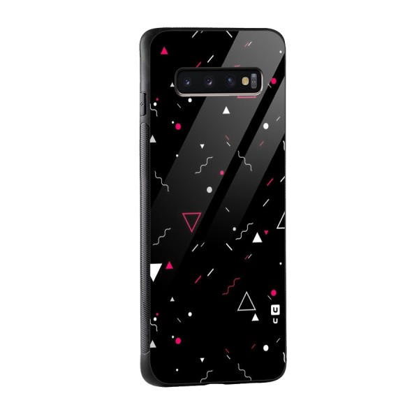 Dark Shapes Design Glass Back Case for Galaxy S10 Plus