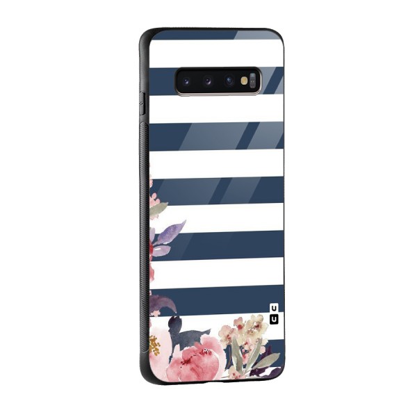 Floral Water Art Glass Back Case for Galaxy S10 Plus