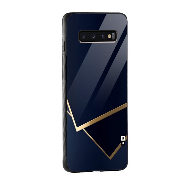 Gold Corners Glass Back Case for Galaxy S10 Plus
