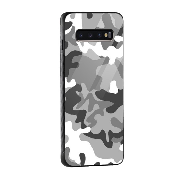 Grey Military Glass Back Case for Galaxy S10 Plus