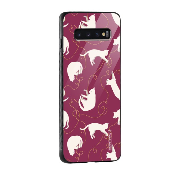 Lazy Kitty Glass Back Case for Galaxy S10 Plus