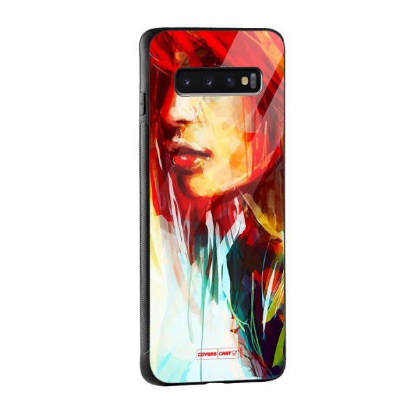 Painted Girl Glass Back Case for Galaxy S10 Plus