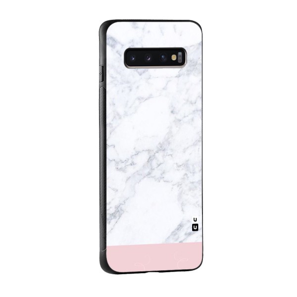 Pink White Merge Marble Glass Back Case for Galaxy S10 Plus
