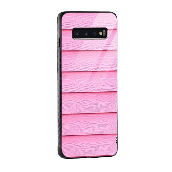 Pink Wood Glass Back Case for Galaxy S10 Plus
