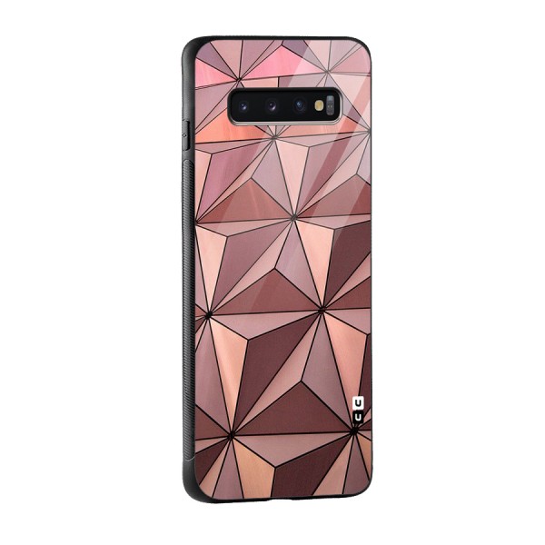 Rosegold Abstract Shapes Glass Back Case for Galaxy S10 Plus