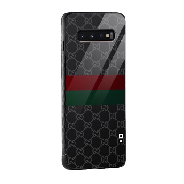 Royal Stripes Design Glass Back Case for Galaxy S10 Plus