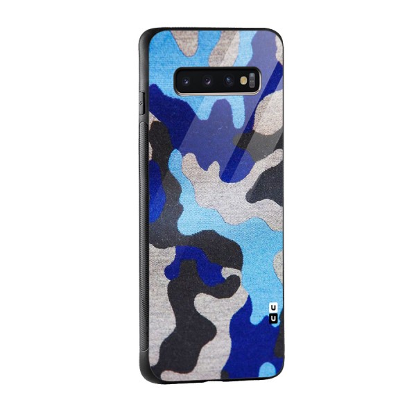 Rugged Camouflage Glass Back Case for Galaxy S10 Plus