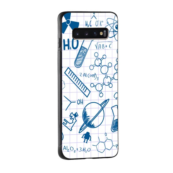 Science Notebook Glass Back Case for Galaxy S10 Plus