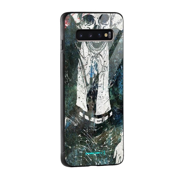 Skeleton in a Suit Glass Back Case for Galaxy S10 Plus