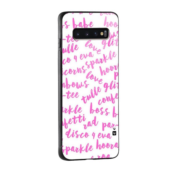 Sparkle Love Glass Back Case for Galaxy S10 Plus