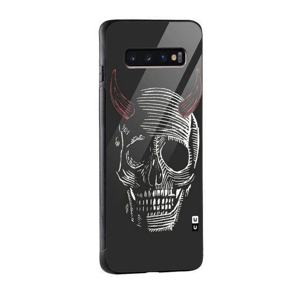 Spooky Face Glass Back Case for Galaxy S10 Plus