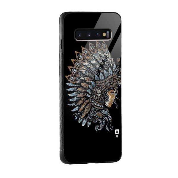 Tribal Design Glass Back Case for Galaxy S10 Plus
