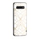 White Golden Zig Zag Glass Back Case for Galaxy S10 Plus