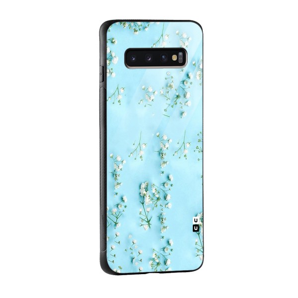 White Lily Design Glass Back Case for Galaxy S10 Plus