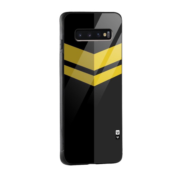 Yellow Lines Glass Back Case for Galaxy S10 Plus