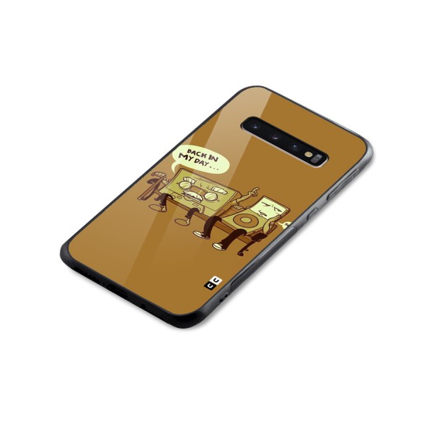 Back In Day Casette Glass Back Case for Galaxy S10 Plus