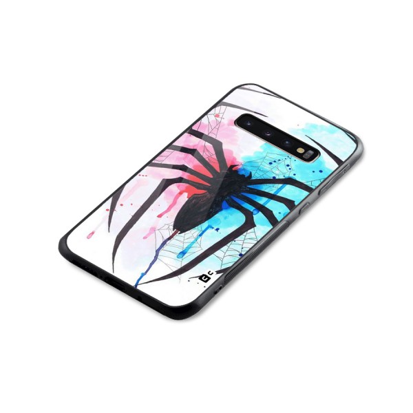 Colorful Web Glass Back Case for Galaxy S10 Plus