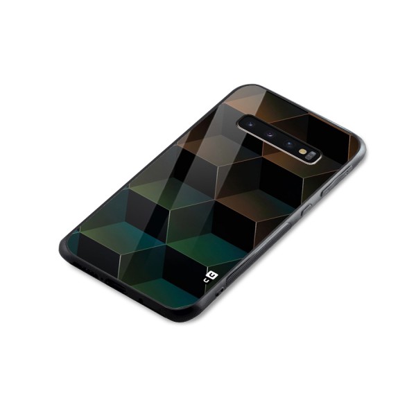 Hexagonal Design Glass Back Case for Galaxy S10 Plus