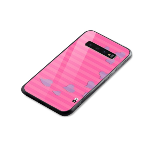 Light Heart Stripes Glass Back Case for Galaxy S10 Plus