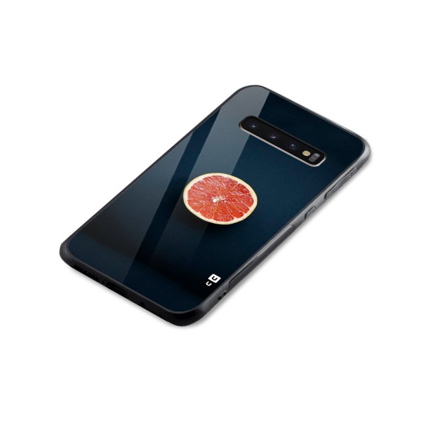 Orange Design Glass Back Case for Galaxy S10 Plus
